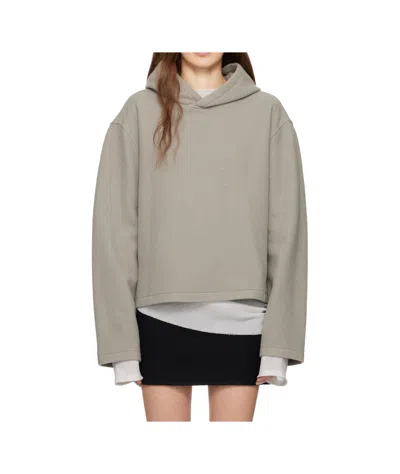 Rier Wool Long-sleeved Short Hoodie In Multi