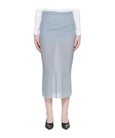 Rier Wool Pleated Midi Skirt In Gray