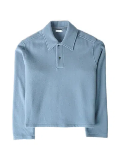 Rier Wool Polo Shirt In Blue