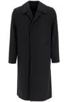 Rier Virgin Wool Loden Coat With Hidden Buttoning In Black
