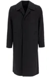 Rier Virgin Wool Loden Coat With Hidden Buttoning In Black