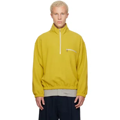 Rier Yellow Polar Fleece Sweater In Wax Fleece
