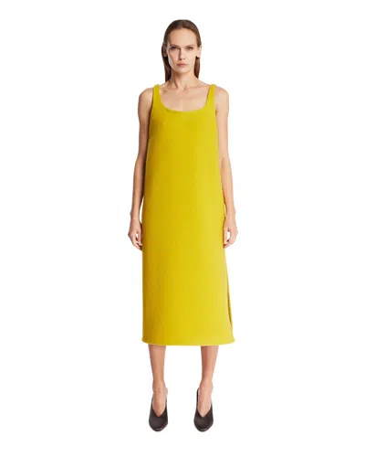 Rier Yellow Walker Wool Midi Dress