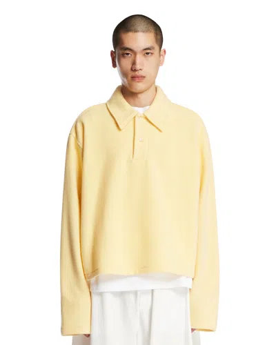 Rier Yellow Wool Fleece Polo Sweater