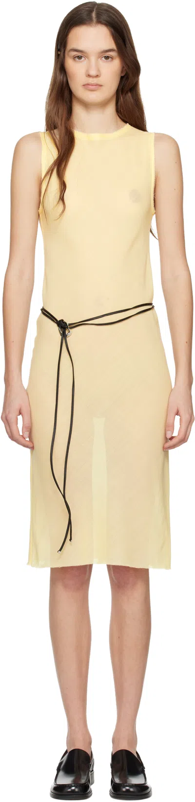 Rier Yellow Wool Gauze Minidress