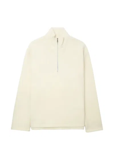 Rier Zip Fleece Sweater In Neutral