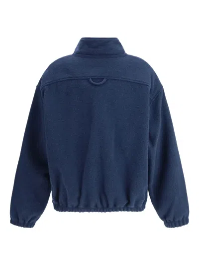 Rier Zip-up Fleece Sweatshirt In Blue