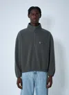 Rier Zip-up Fleece Sweatshirt In Green