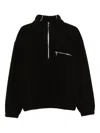 Rier High-neck Zip-front Sweatshirt In Black