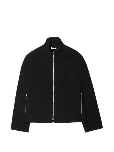 Rier Zip-up Fleece Sweater In Black