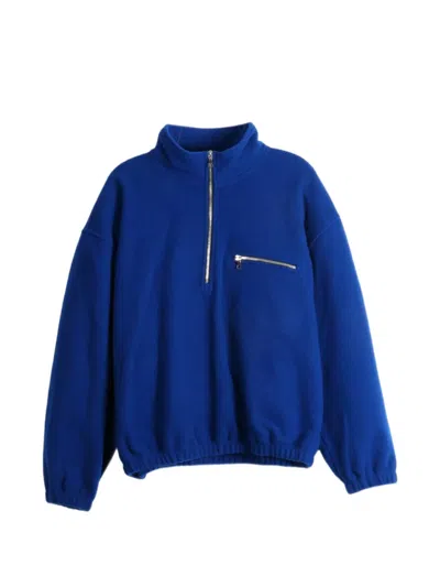 Rier Zip-up Fleece Sweatshirt In Blue