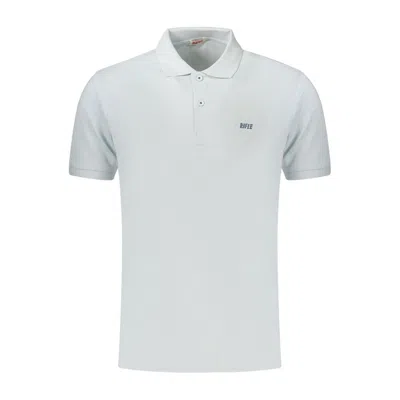 Rifle Azzurro Cotton Mens Polo In White
