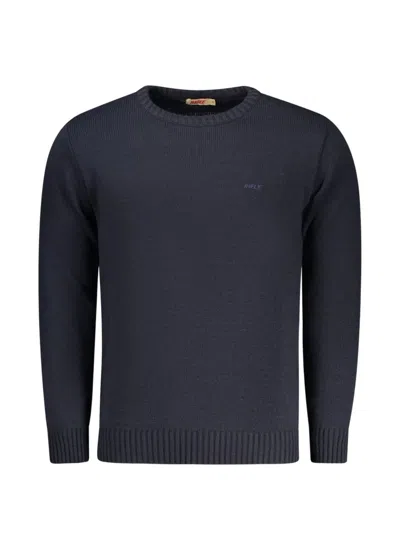 Rifle Embroidered-logo Fine-knit Sweater In Black