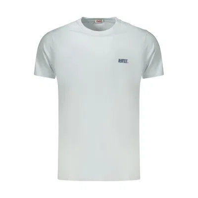 Rifle Light Blue Cotton Men's T-shirt In White