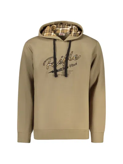 Rifle Logo-embroidered Cotton Hoodie In Brown