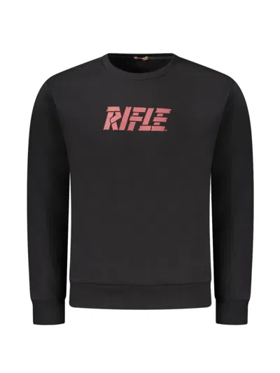 Rifle Logo-print Crew-neck Sweatshirt In Black