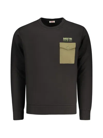 Rifle Logo-print Flap-pocket Sweatshirt In Black