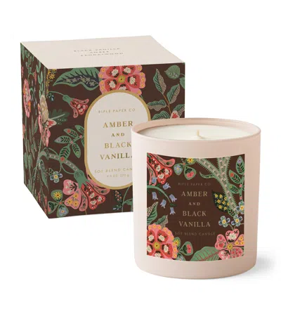 Rifle Paper Co Amber And Black Vanilla Scented Candle In Multi