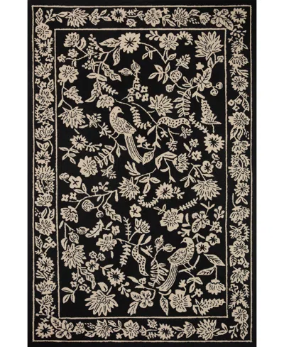 Rifle Paper Co Arboretum Arb-01 7'9" X 9'9" Area Rug In Black