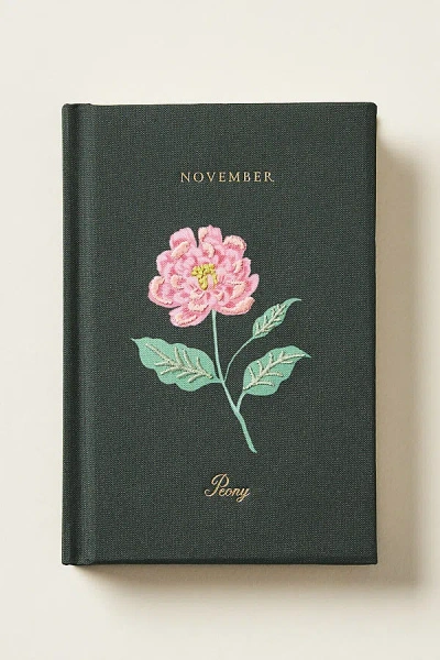 Rifle Paper Co Birth Month Embroidered Mini Hardcover Journal In Green
