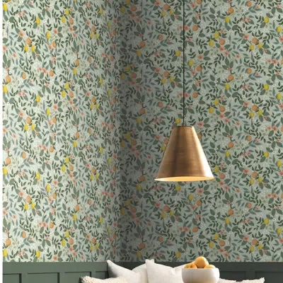 Rifle Paper Co Citrus Grove Peel & Stick Wallpaper In Green,yellow