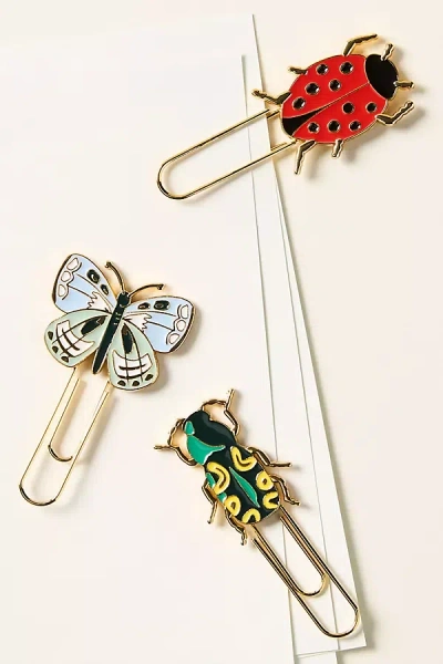 Rifle Paper Co Curio Enamel Paper Clips, Set Of 3 In Multi