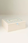 Rifle Paper Co Delphine Large Embroidered Keepsake Box In White
