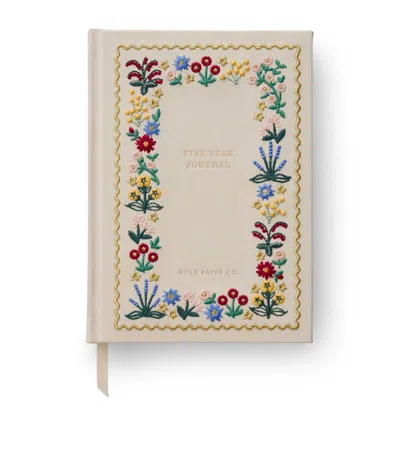 Rifle Paper Co Embroidered Aster Journal In Multi