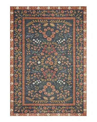 Rifle Paper Co . Fiore Fio-01 Area Rug, 7'10 X 10' In Navy/rust