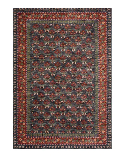 Rifle Paper Co . Fiore Fio-02 Area Rug, 6'3 X 9' In Navy