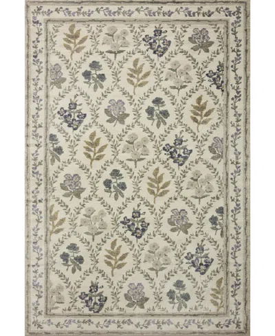 Rifle Paper Co Fiore Fio-04 7'10" X 10' Area Rug In White