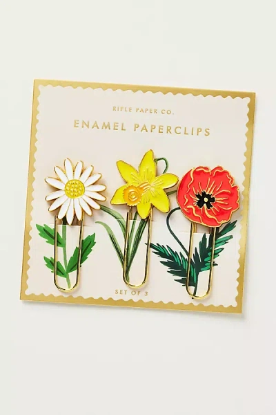 Rifle Paper Co Garden Study Enamel Paper Clip Set In Gold