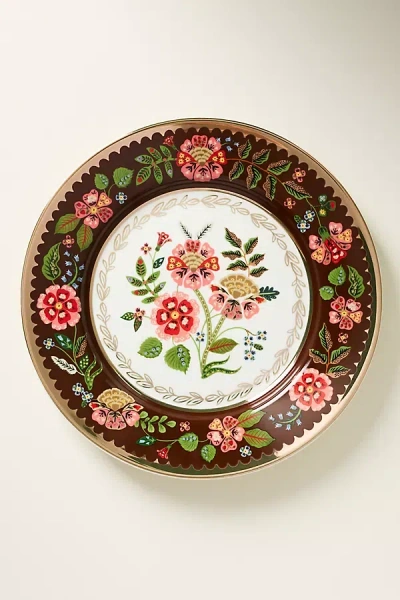 Rifle Paper Co Gracie Dessert Plates, Set Of 4 In Brown