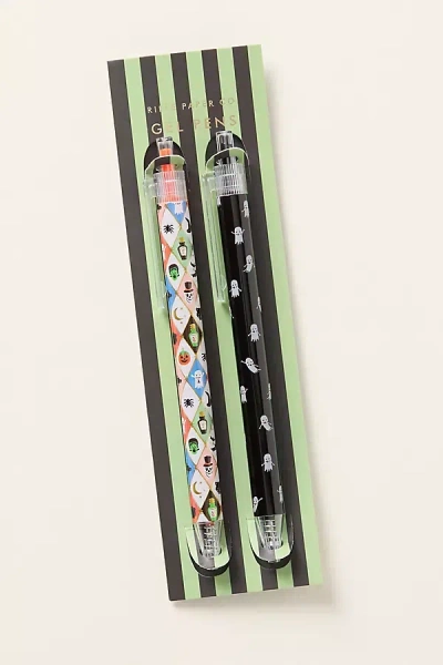 Rifle Paper Co Halloween Argyle Gel Pens, Set Of 2 In Multi