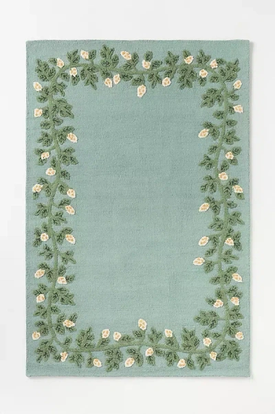 Rifle Paper Co Highgrove Floral Rug In Blue