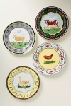 Rifle Paper Co Home Sweet Home Porcelain Dessert Plates, Set Of 4 In Multi