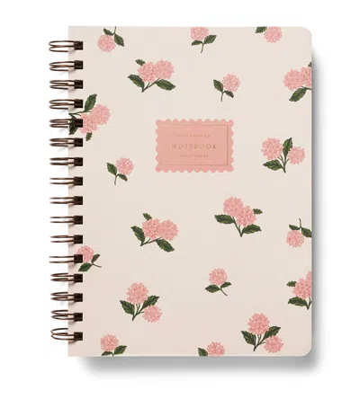 Rifle Paper Co Hydrangea Print Spiral Notebook In Pink