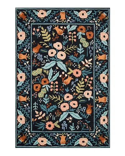Rifle Paper Co . Les Fleurs Les-01 Area Rug, 3'6 X 5'6 In Black