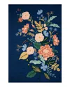 Rifle Paper Co . Les Fleurs Les-04 Area Rug, 7'9 X 9'9 In Indigo/multi