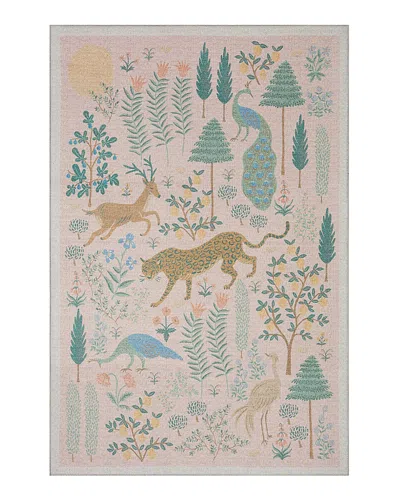 Rifle Paper Co . Menagerie Men-01 Area Rug, 5' X 7'6 In Blush