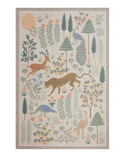 Rifle Paper Co . Menagerie Men-01 Area Rug, 5' X 7'6 In Cream