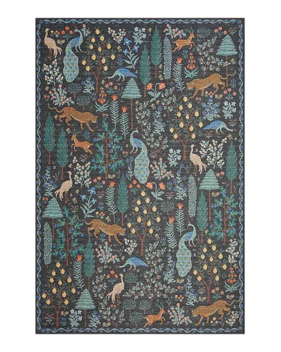 Rifle Paper Co . Menagerie Men-02 Area Rug, 2'3 X 3'9 In Black