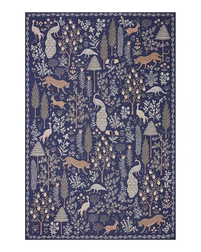 Rifle Paper Co . Menagerie Men-02 Area Rug, 2'3 X 3'9 In Navy
