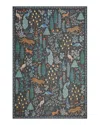 Rifle Paper Co . Menagerie Men-02 Area Rug, 5' X 7'6 In Black
