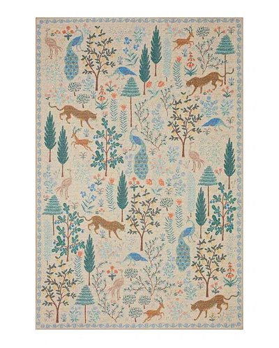 Rifle Paper Co . Menagerie Men-02 Area Rug, 5' X 7'6 In Cream
