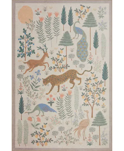 Rifle Paper Co Menagerie Men-01 7'6" X 9'6" Area Rug In White