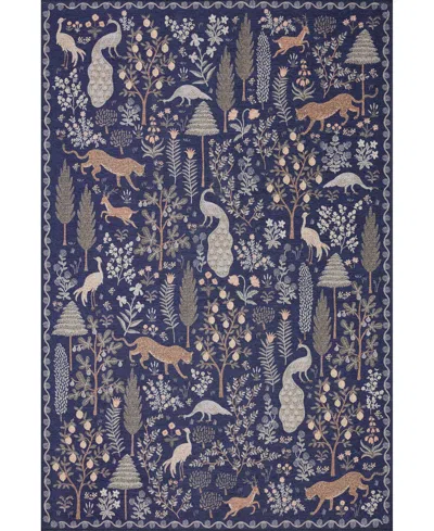 Rifle Paper Co Menagerie Men-02 2'3" X 3'9" Area Rug In Blue