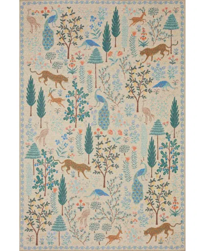 Rifle Paper Co Menagerie Men-02 7'6" X 9'6" Area Rug In White