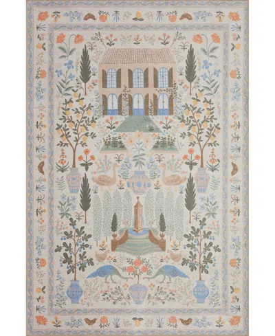 Rifle Paper Co Menagerie Men-03 2'3" X 5' Area Rug In White
