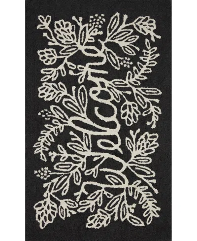 Rifle Paper Co Minnie Min-03 2'3" X 3'9" Area Rug In Black